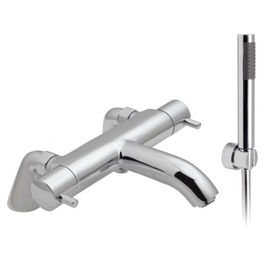 Vado Zoo Two Hole Thermostatic Bath Shower Mixer With Or Without Shower Kit CEL-131T+K-C/P