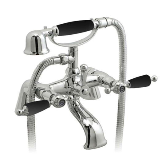 Vado Kensington Exposed Bath Shower Mixer With Shower Kit Chrome and Black KEN-231-CD-CP