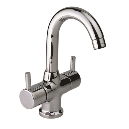 X Jaquar Florentine Curved Spout Mono Basin Mixer FLR-CHR-5167NB