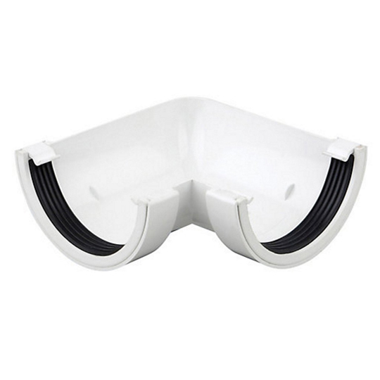 Osma PVC-U RoundLine 112mm 90 Degree Gutter Angle 0T003