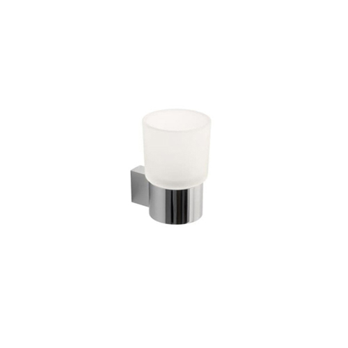 Vado Infinity Frosted Glass Tumbler and Holder Wall Mounted INF-183-CP