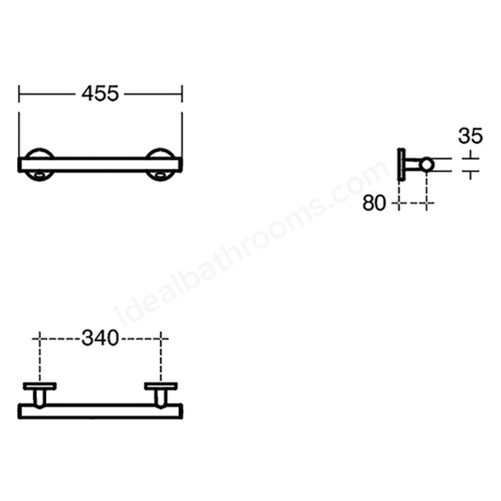 Armitage Shanks Contemporary 450mm Grab Rail Chrome S0831AA