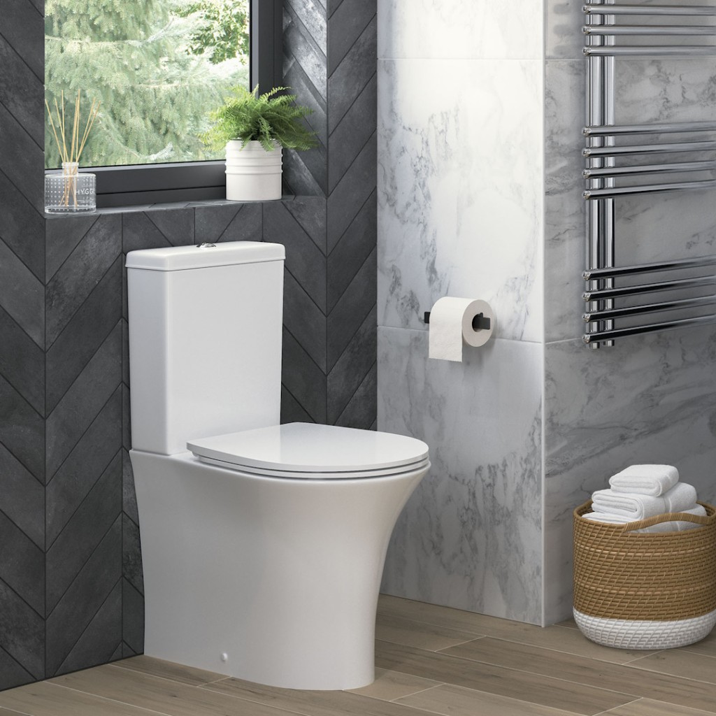 Back to Wall Rimless Close Coupled WC with Soft Closing Seat