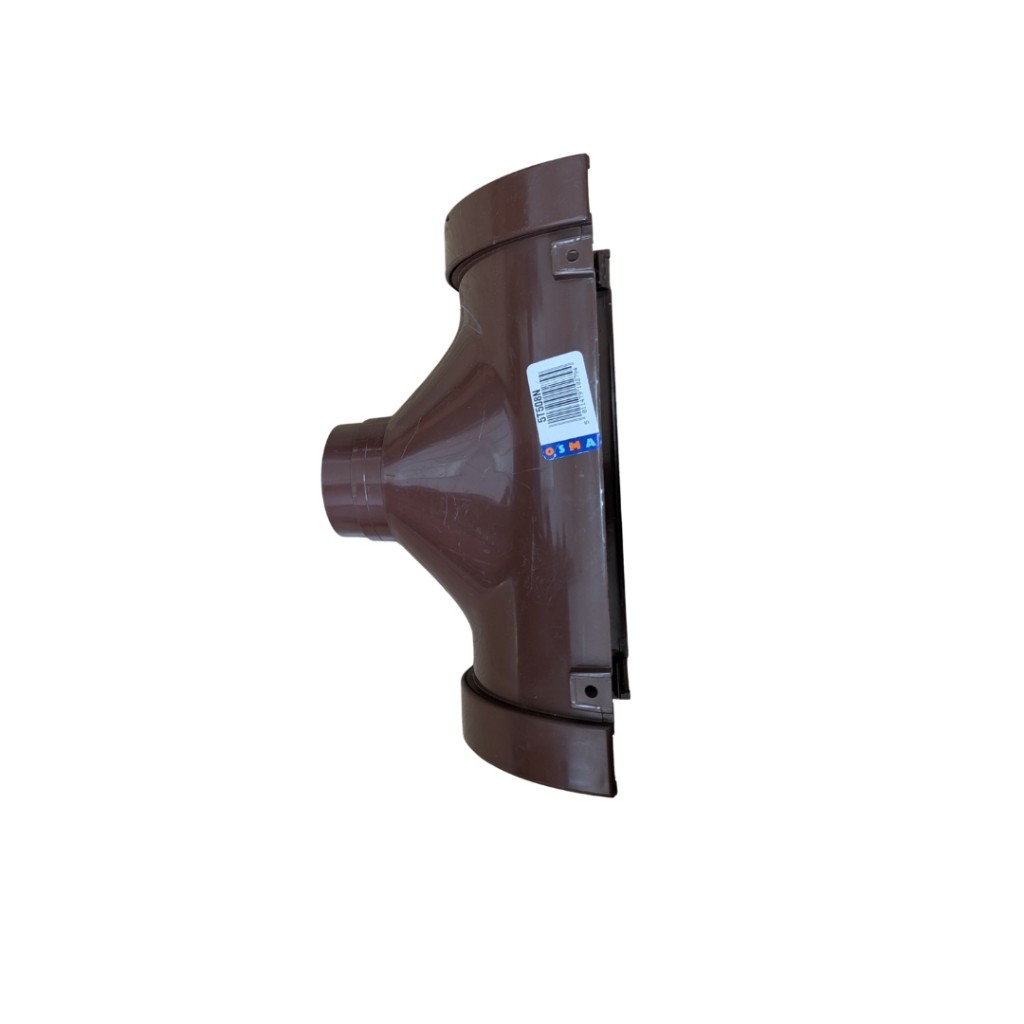 Osma PVC-U Superline Gutter Running Outlet 125mm Brown 5T508N