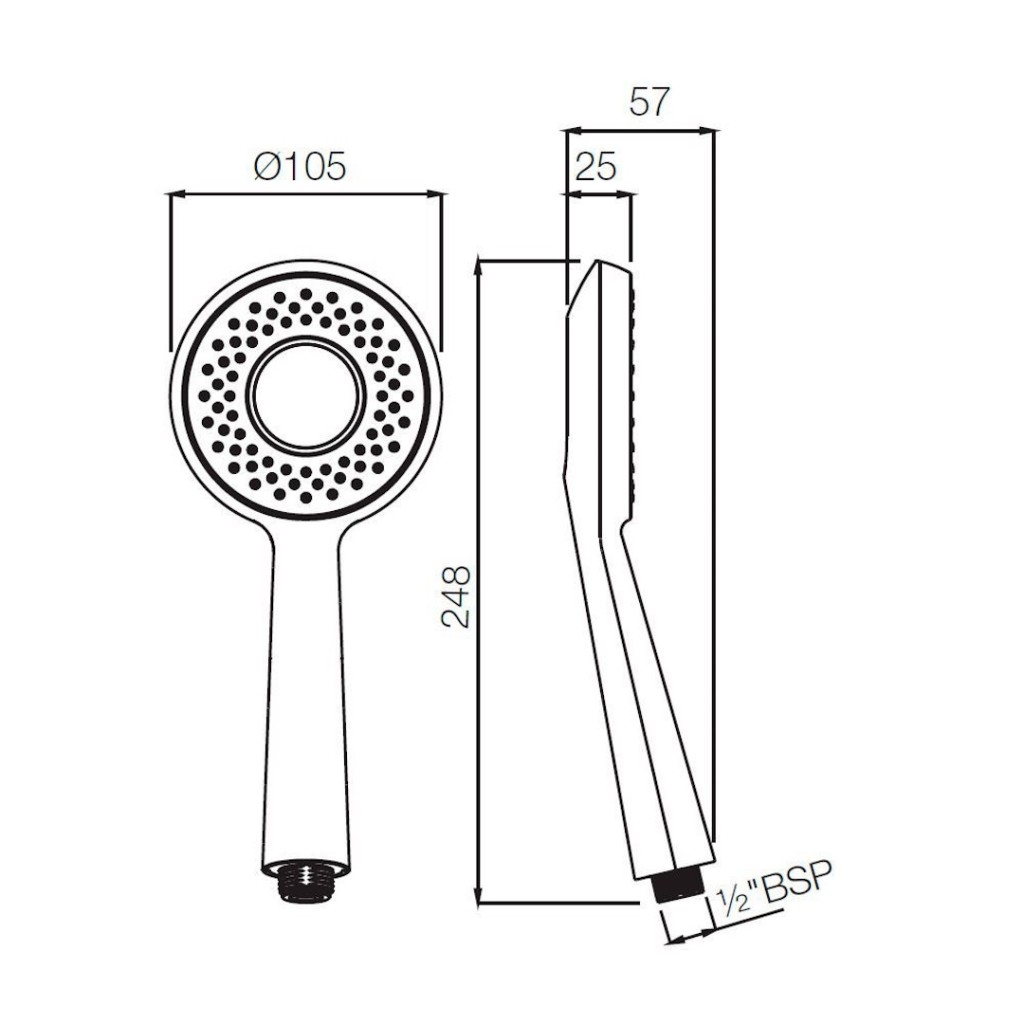Jaquar Round Hand Held Air Shower 105mm HSH-CHR-1715