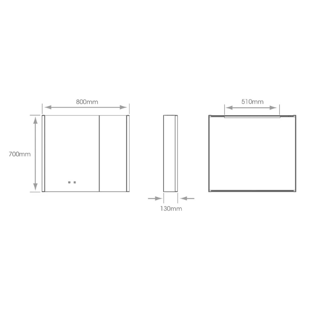 Sycamore Balmoral Tunable LED Cabinet with Double Door SY9046Double