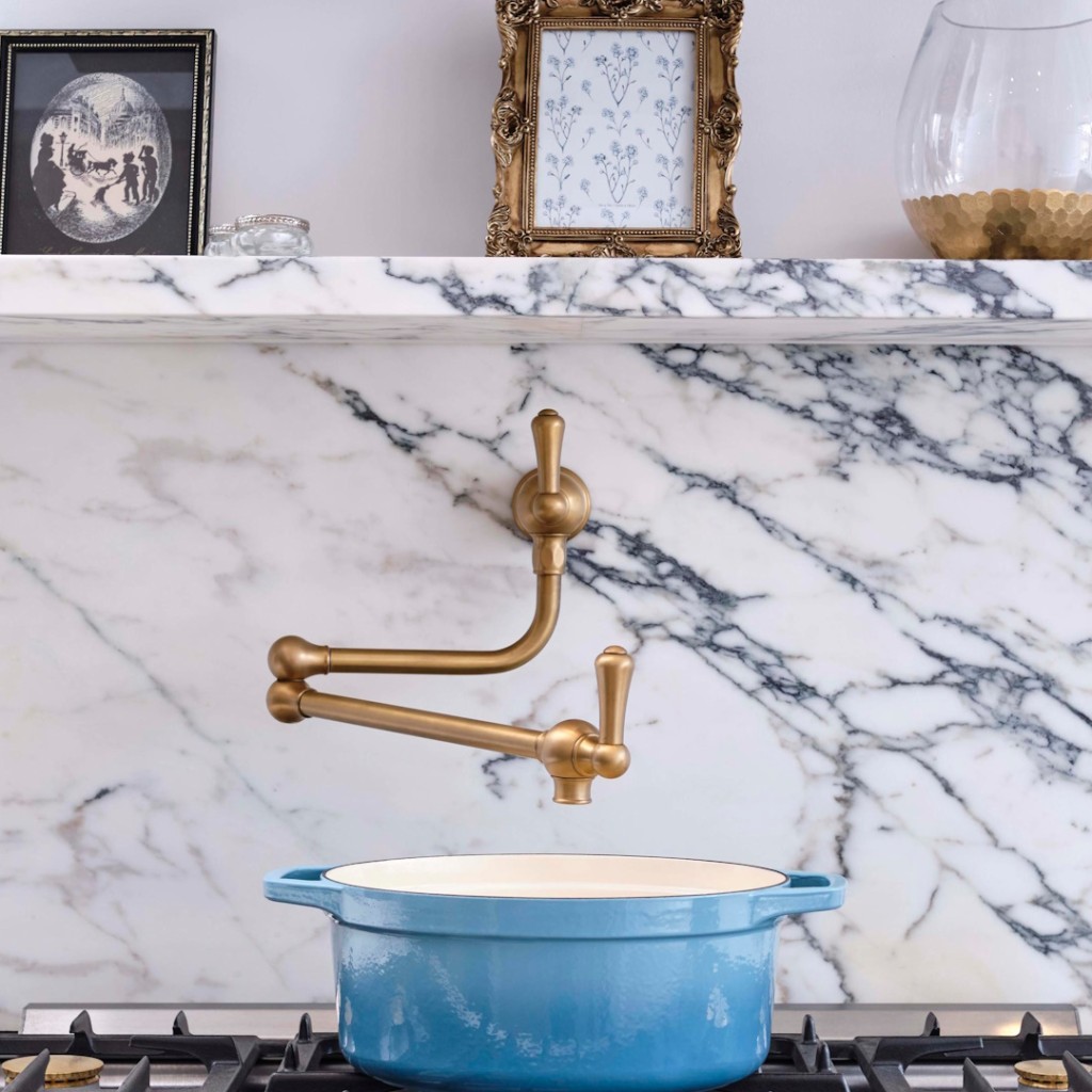 Perrin and Rowe Provence Pot Filler with Lever Handles 4799