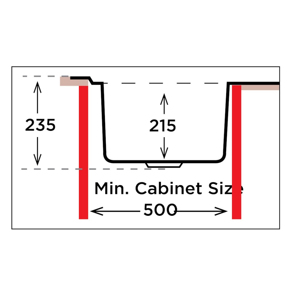 Ukinox Lines Series Inset Stainless Steel Kitchen Sink LN 1000 500