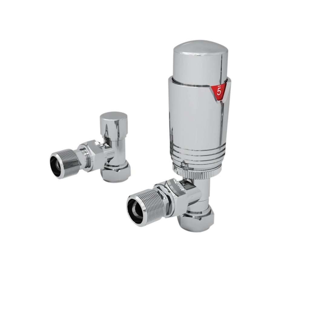 Rob Pond XO-Therm Angled Radiator Valves and Lockshield TRVAC