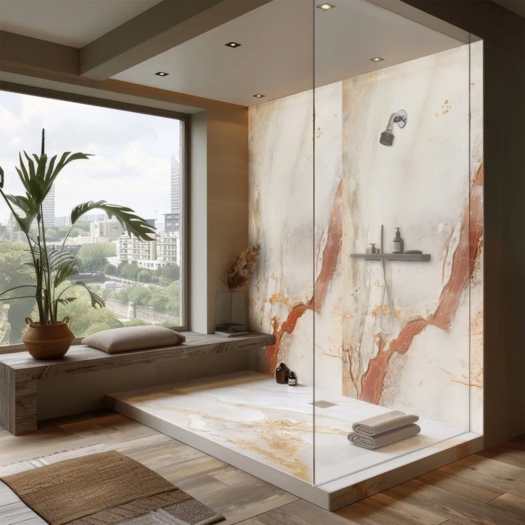Boniplas Platinum Santa Rosa Marble Wall Panel - Matt SR1