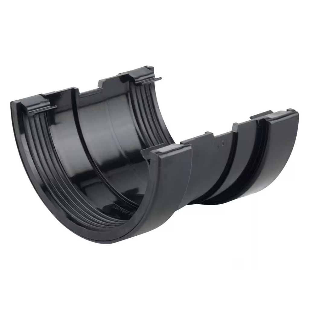 Osma PVC-U Superline 125mm Semi Round Gutter Union 5T509 Black