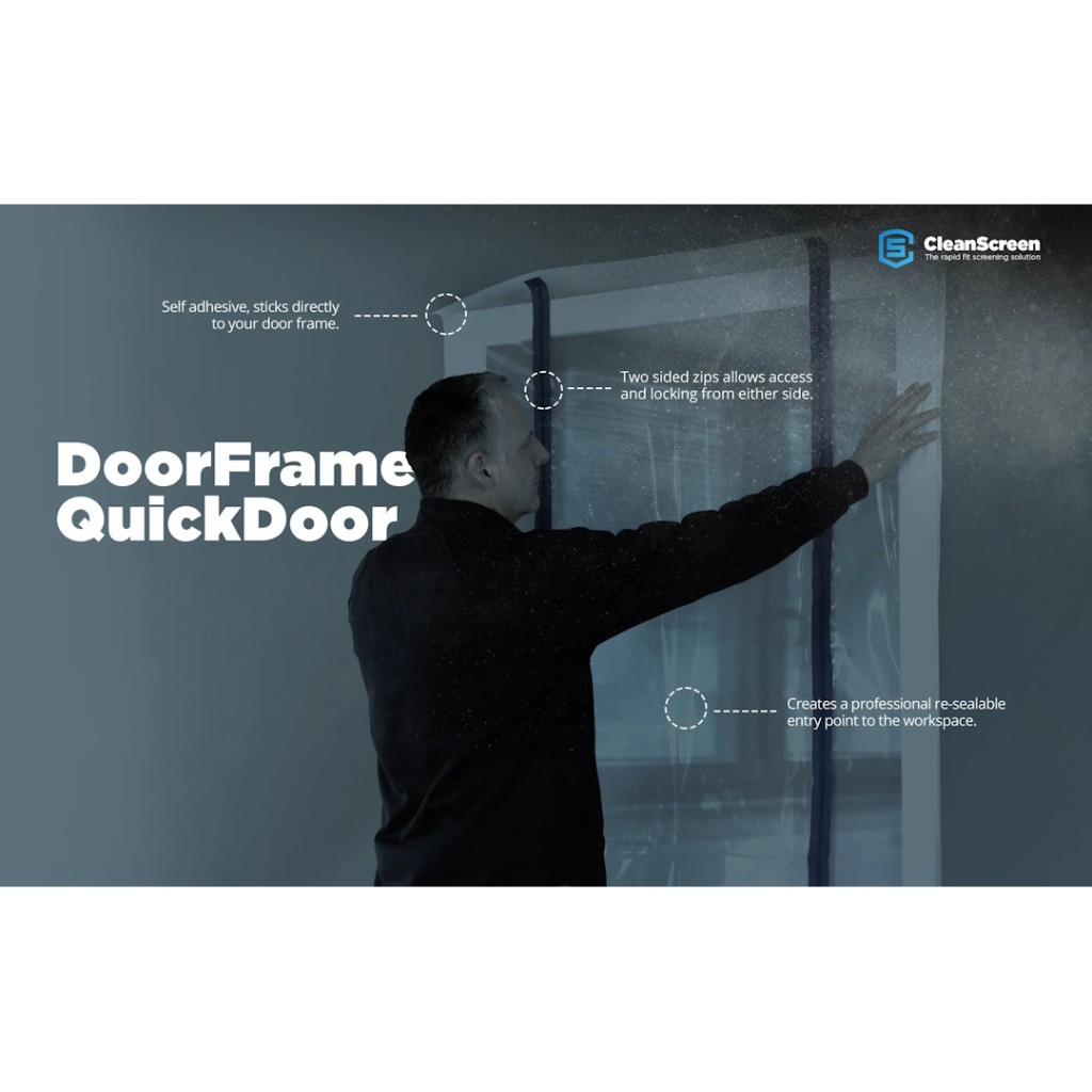 Protec CleanScreen DoorFrame QuickDoor Dust Sheet 1200mm x 2200mm