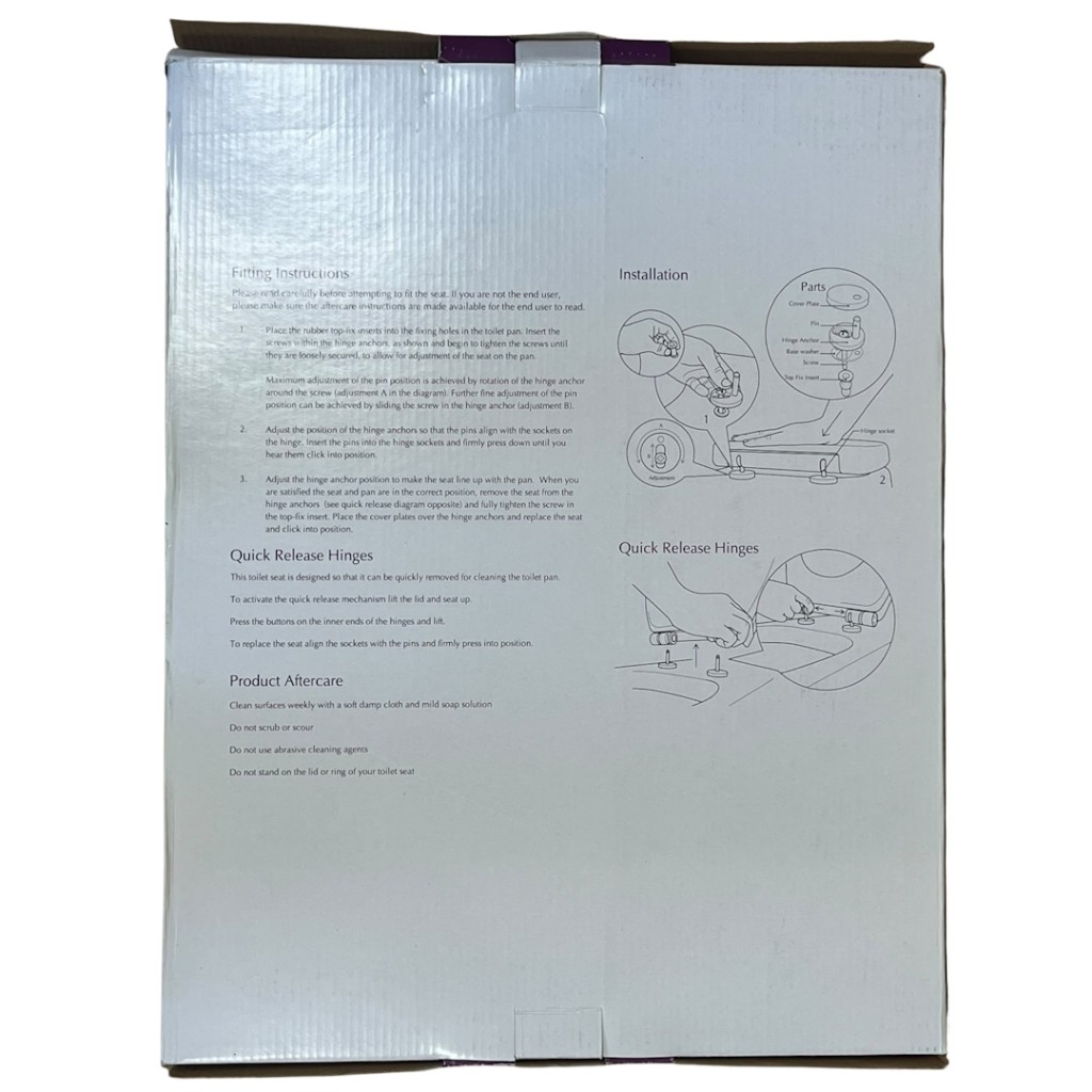 Venice Square Soft Close Toilet Seat White PVENW1015