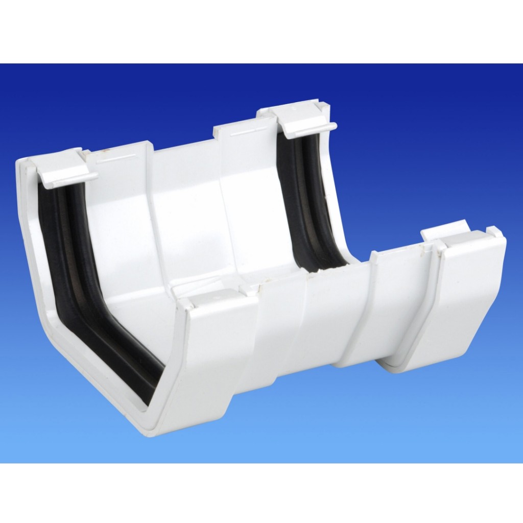 Osma PVCU SquareLine 100mm Gutter Union 4T809 Baker and Soars