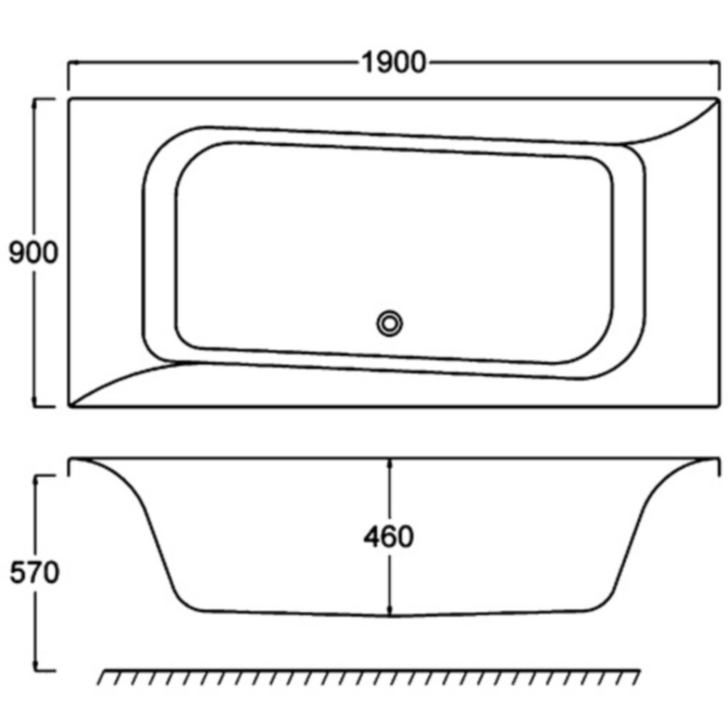 Carron Linea Double Ended Bath 1900mm x 900mm