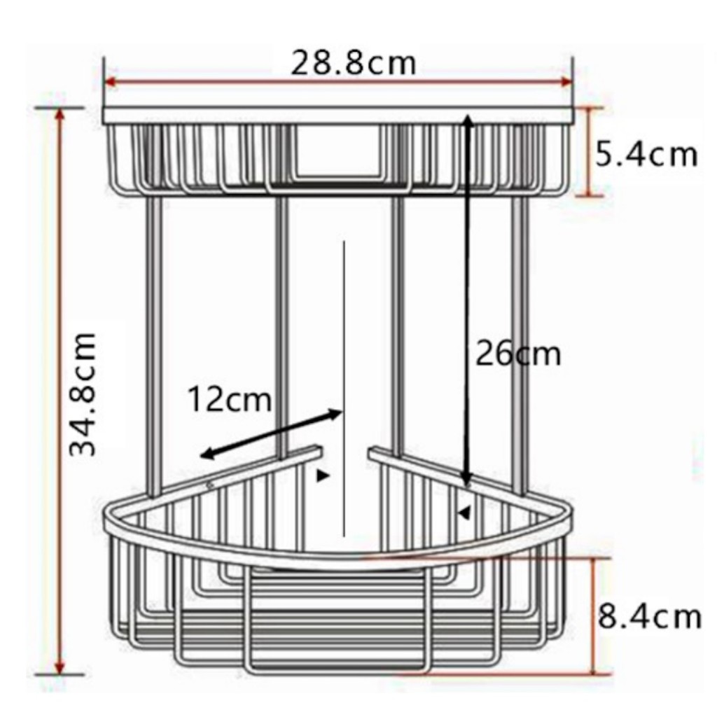 Sagittarius Kensington Two Tier Wire Corner Basket KEA-740