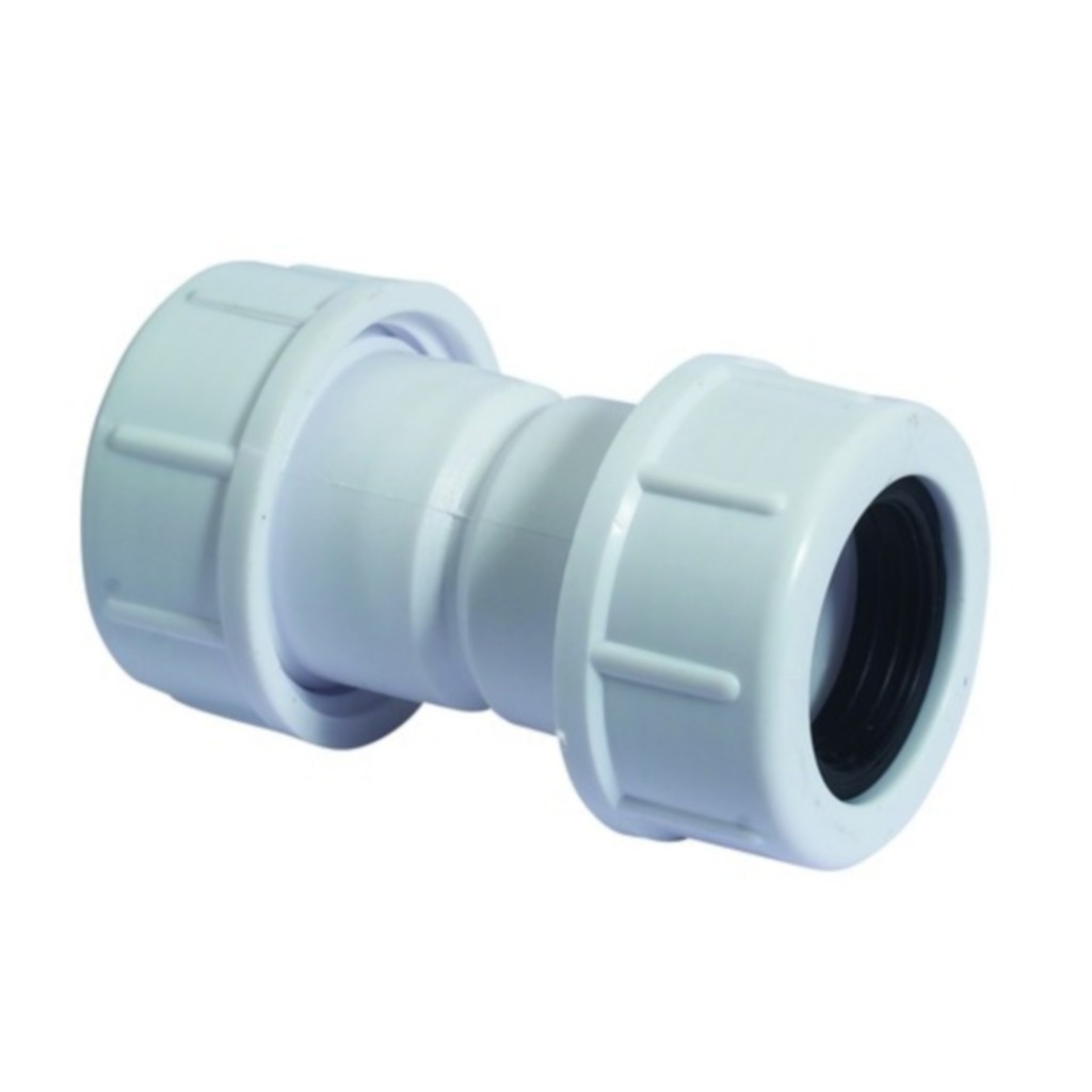 McAlpine Universal Overflow Pipe Connector White R1M Baker and Soars
