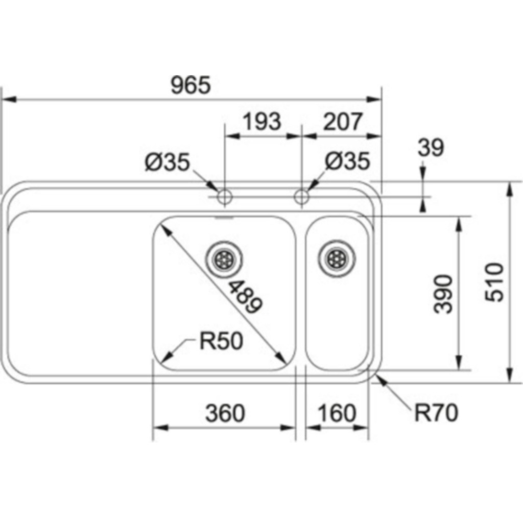 X Franke Sinos SNX 261 Stainless Steel Sink