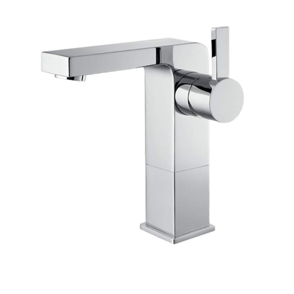 X Flova STR8 Mid Height Basin Mixer With Clicker Waste Set STMBAS