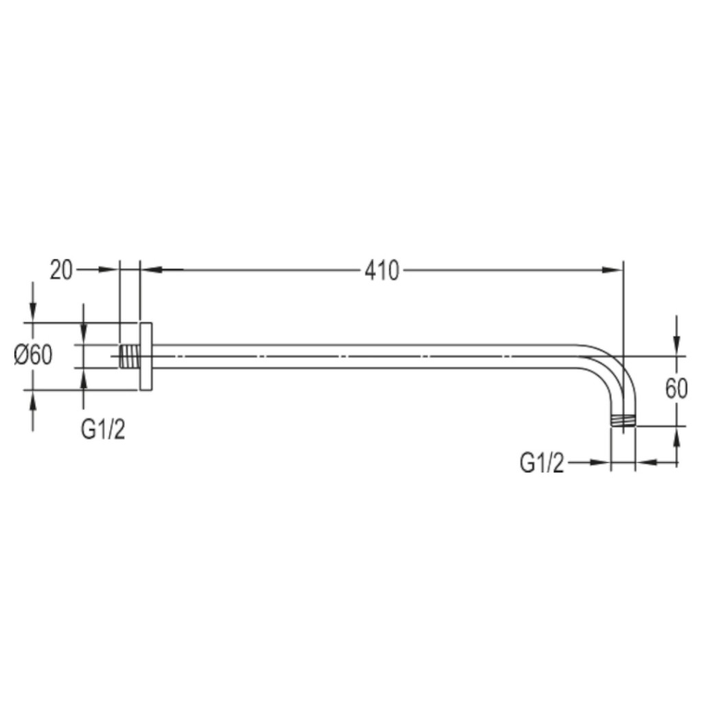 Flova Levo Brass Shower Arm 400mm KILVSA