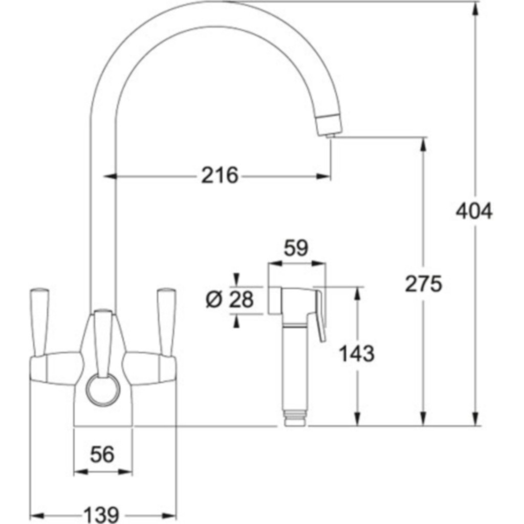 X Franke FilterFlow Doric Hand Spray Kitchen Sink Mixer Tap