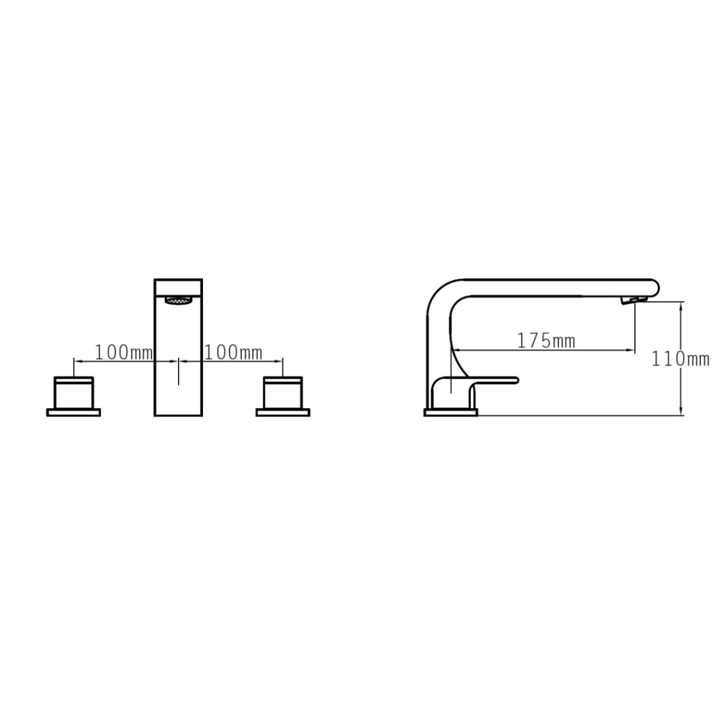 Tre Mercati Rubik 3 Hole Deck Bath Filler 41045