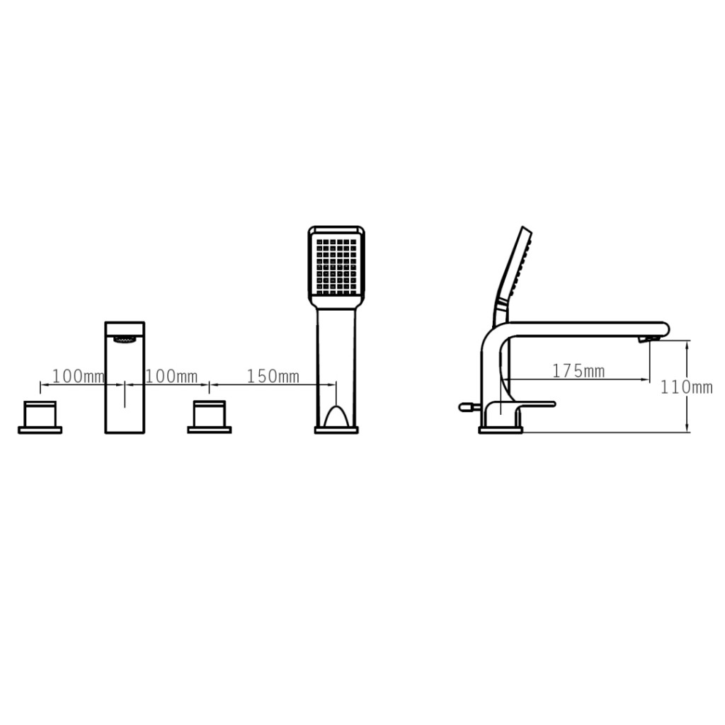 Tre Mercati Rubik 4 Hole Bath Shower Mixer 41057