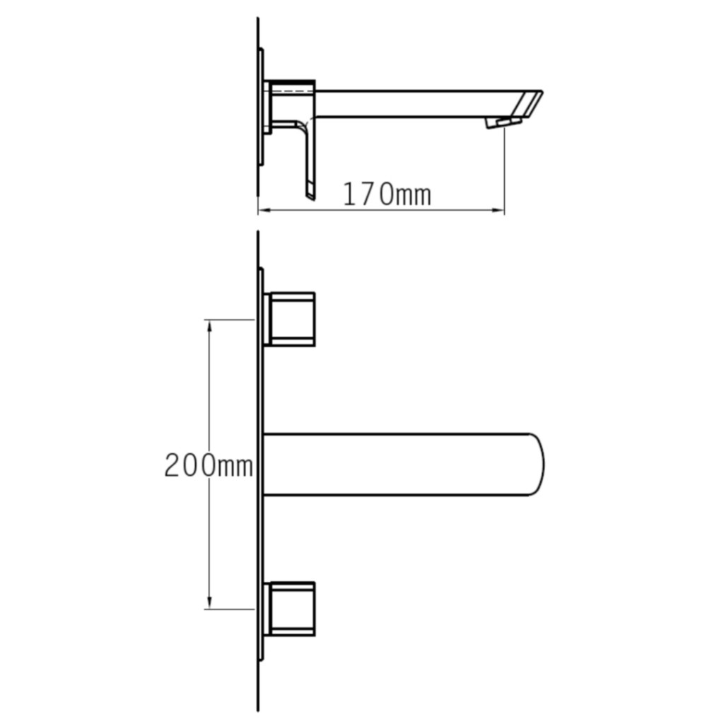 Tre Mercati Vamp 3 Hole Wall Mounted Basin Mixer 43091