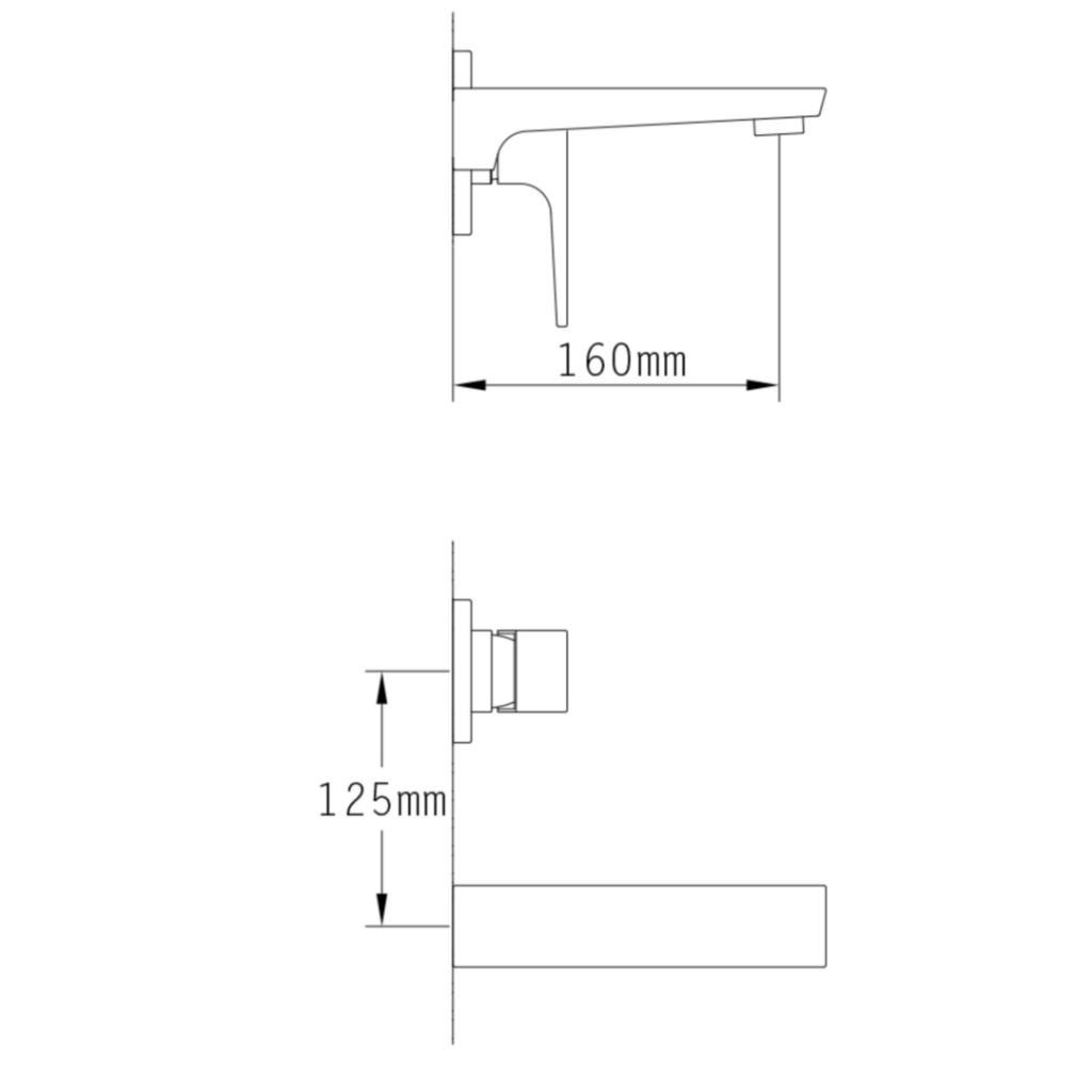 Tre Mercati Wilde 2 Hole Wall Mounted Basin Mixer 47095