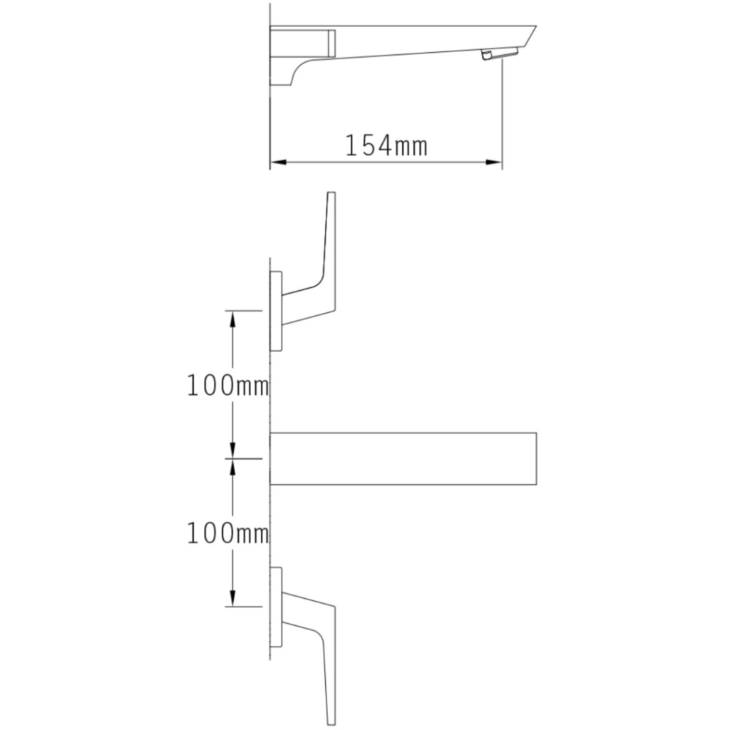 Tre Mercati Wilde 3 Hole Wall Mounted Basin Mixer 47091