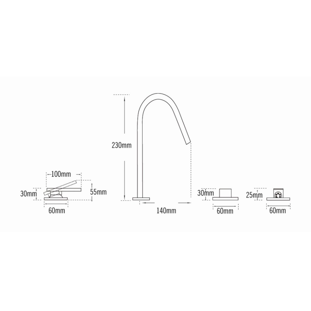 Tre Mercati Coast 4 Hole Bath Shower Mixer 40065