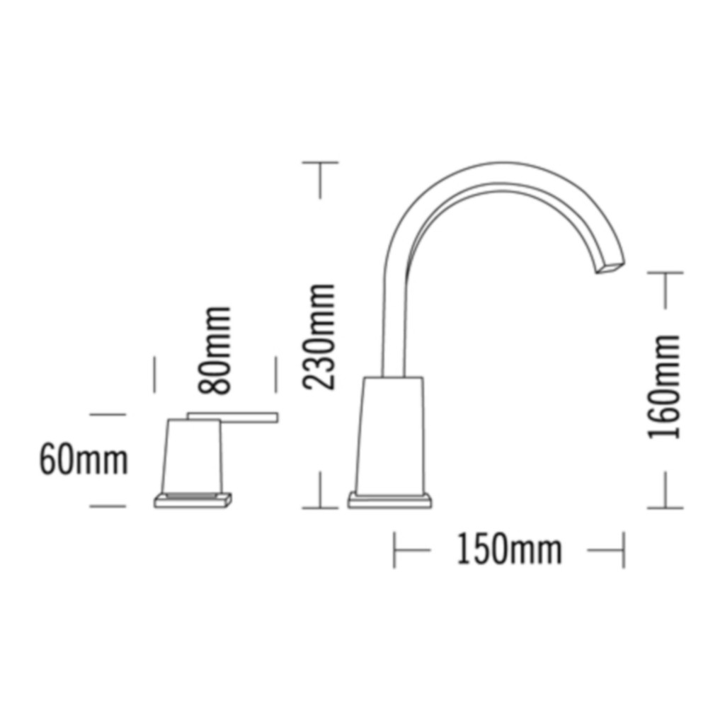 Tre Mercati Mr Darcy 3 Hole Basin Mixer With Click Clack Waste 53100