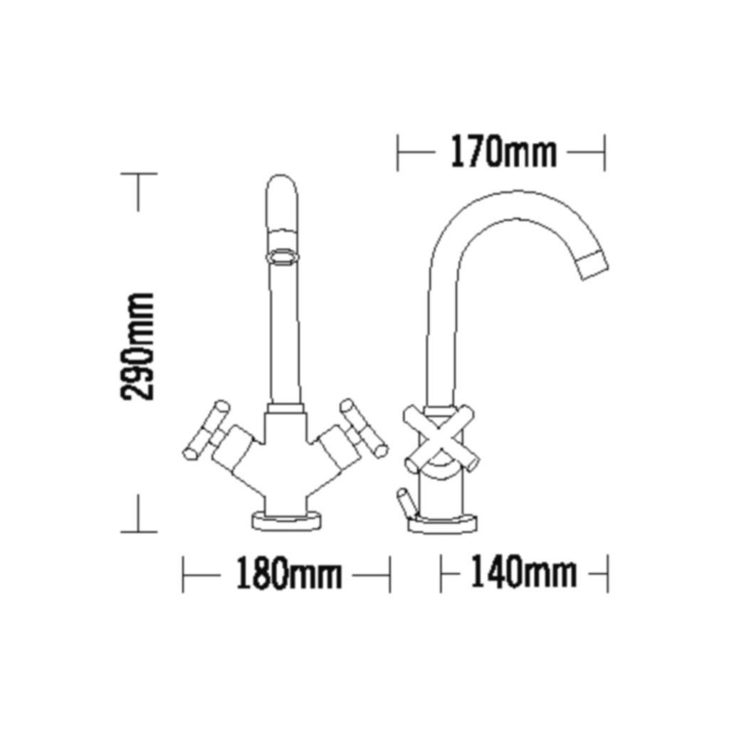 Tre Mercati Maverick Mono Basin Mixer With Pop Up Waste 68070