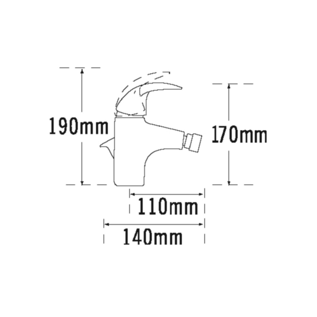 Tre Mercati Novara Mono Bidet Mixer With Pop Up Waste 65080