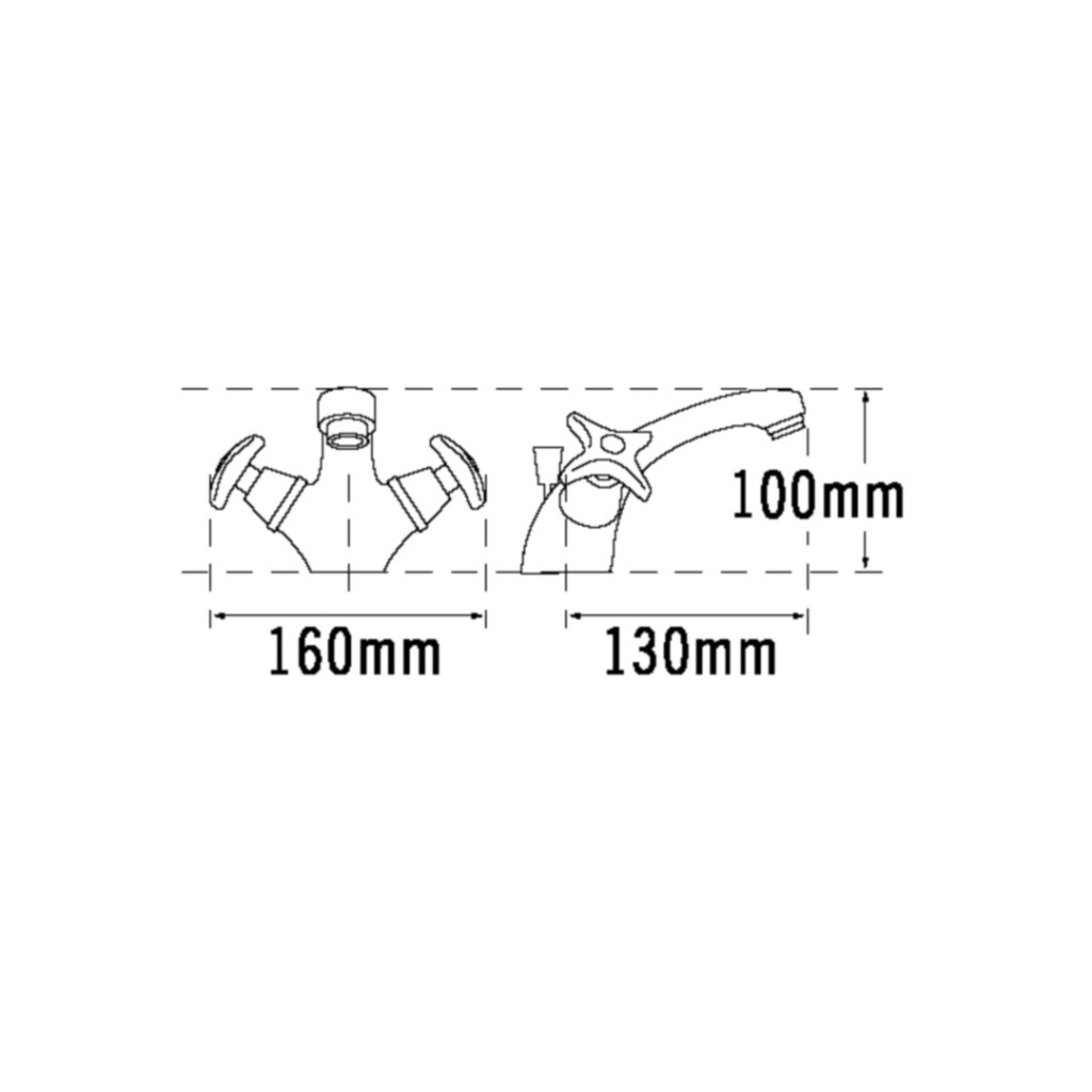 Tre Mercati Capri Crosshead Mono Basin Mixer With Pop Up Waste 346C