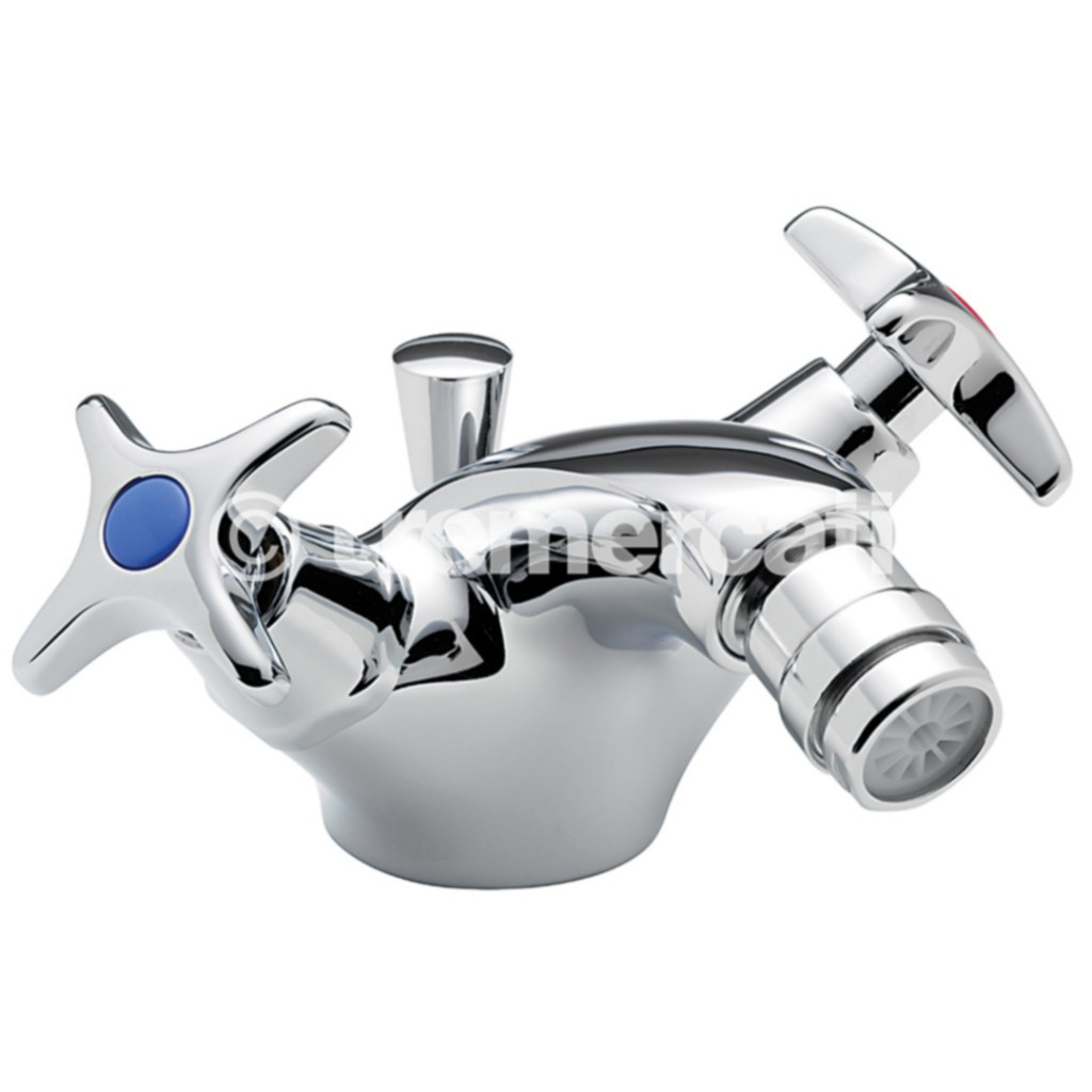 Tre Mercati Capri Crosshead Mono Bidet Mixer With Pop Up Waste 348C