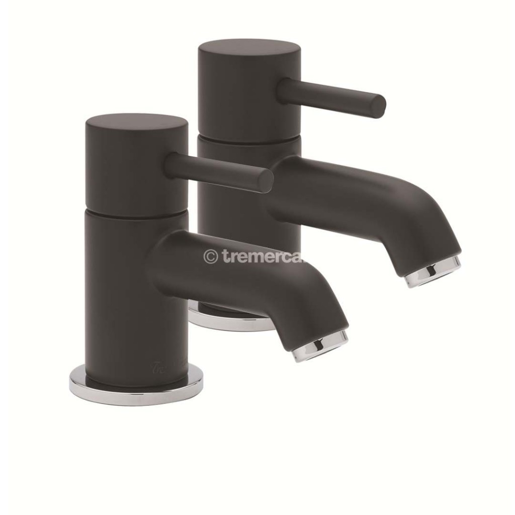 Tre Mercati Milan Black Pair Of Bath Taps 63320