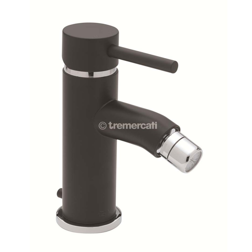 Tre Mercati Milan Black Mono Bidet Mixer With Pop-up Waste 63380