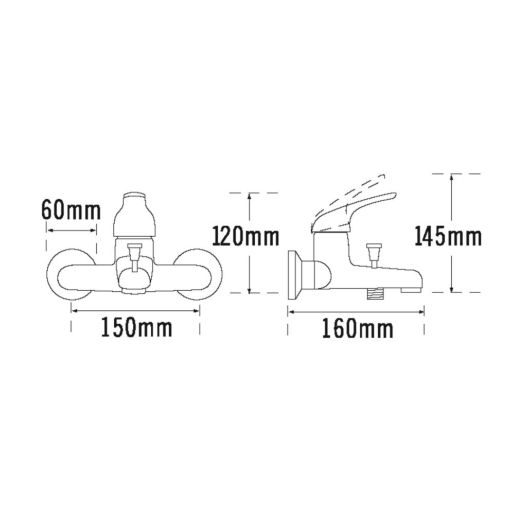 Tre Mercati Modena Wall Mounted Bath Shower Mixer 95055
