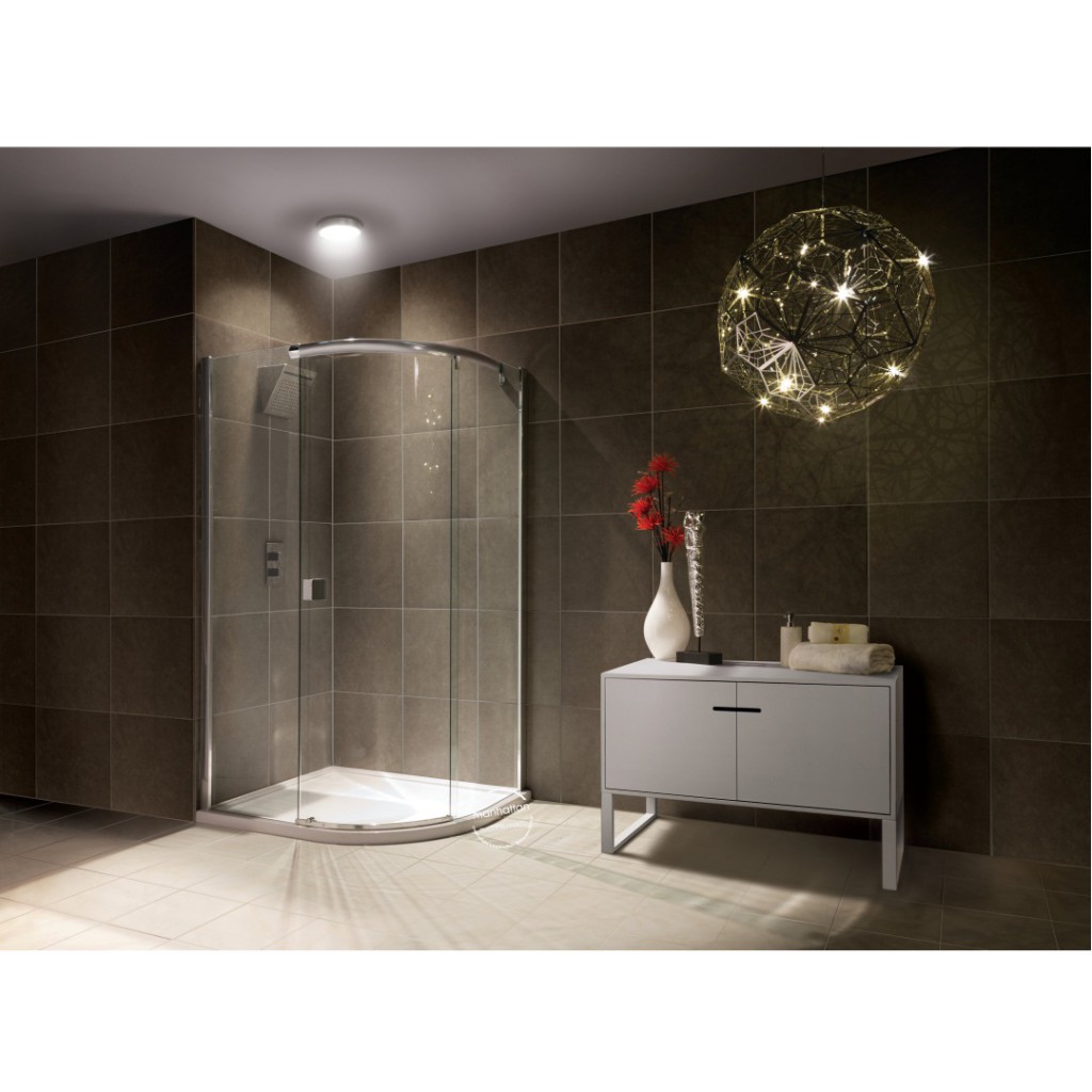 Manhattan 8 Offset Single Door Quadrant Shower Enclosure Baker and Soars