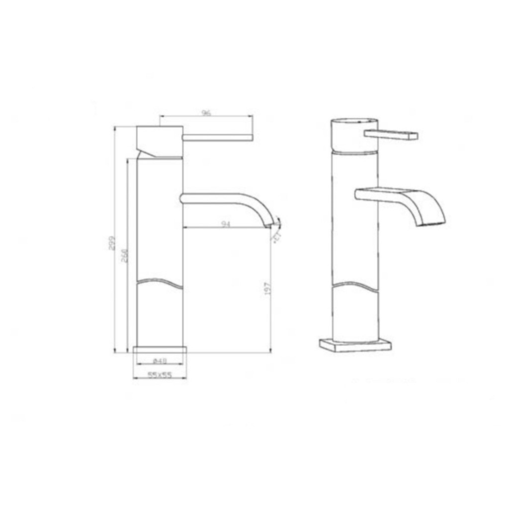 Mayfair Wave Lever Freestanding Mono Basin (M) RDL029