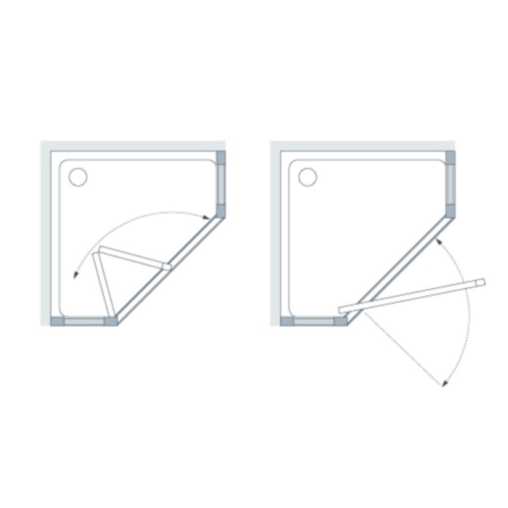 Lakes Classic Semi-Frameless Pentagon Shower Enclosure