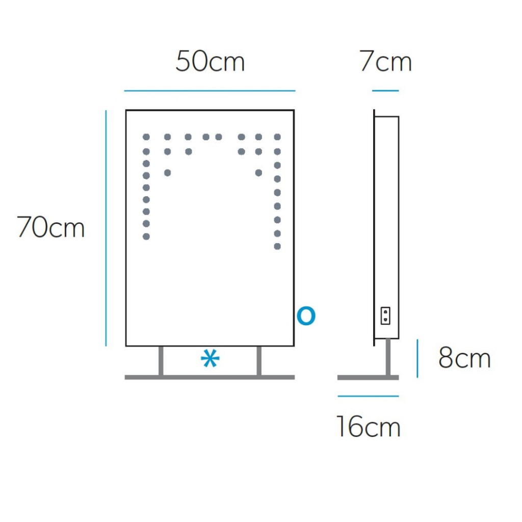 X HiB Rain LED Mirror with Shaving Charger Socket Art No. 73105200 Alternative