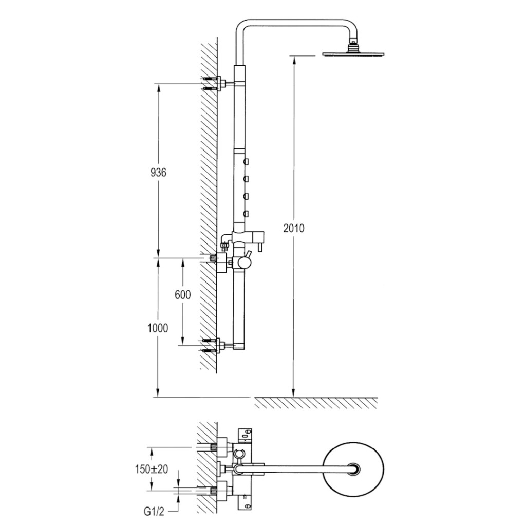 Siadaw Le Grande Duo Thermostatic Body Jet 100530