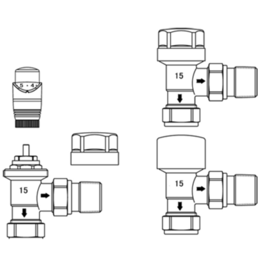 High End Heating Thermostatic Angle Radiator Valve RD-RR05