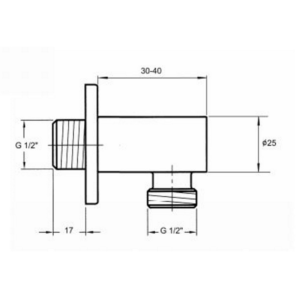 Siadaw Circular Shower Wall Outlet Elbow 100496 Baker and Soars