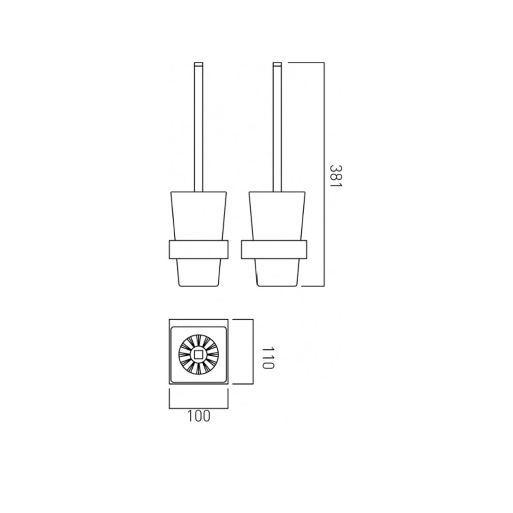 Vado Shama Toilet Brush and Holder Wall Mounted SHA-188-C/P