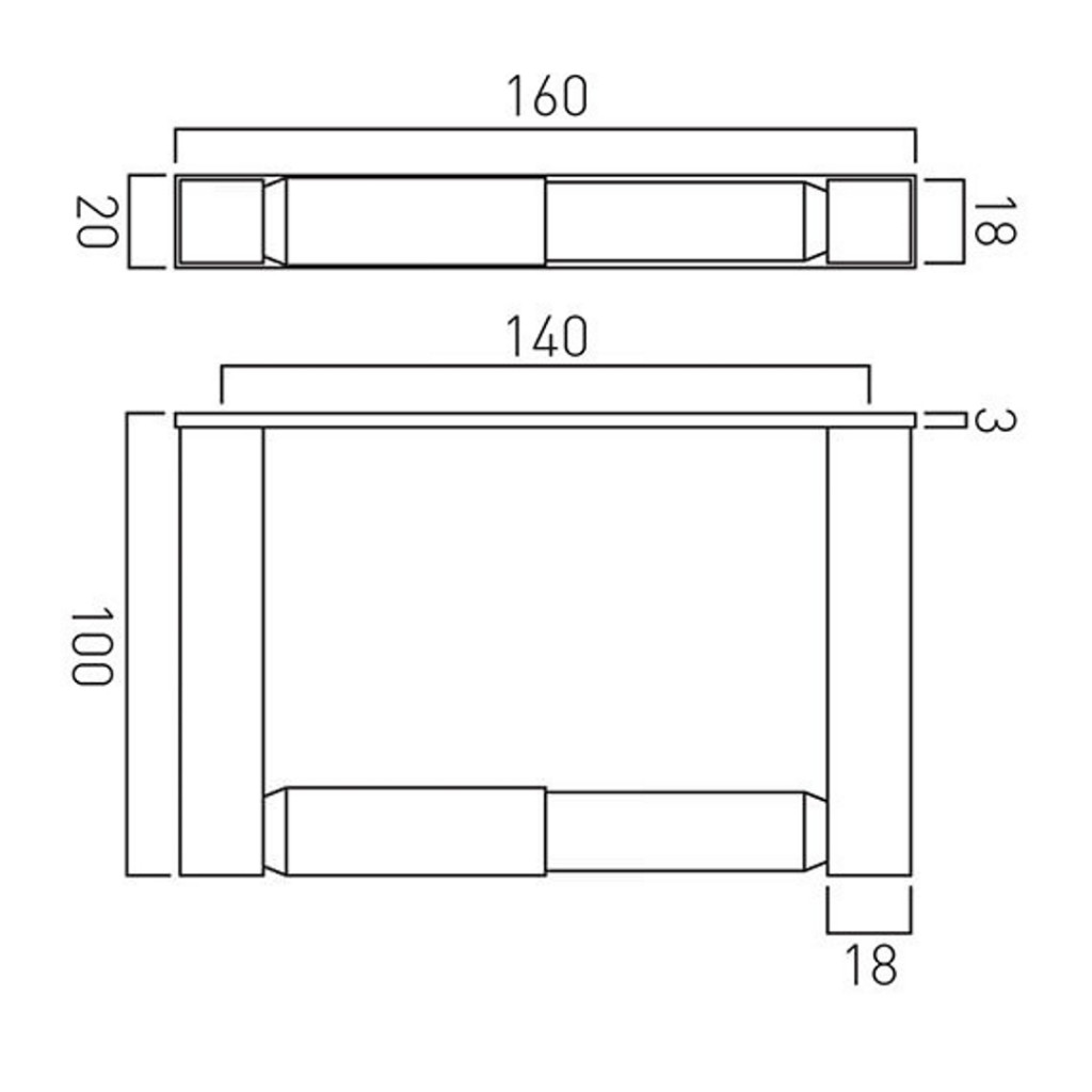 Vado Square Closed Paper Holder Wall Mounted SQU-180A-C/P