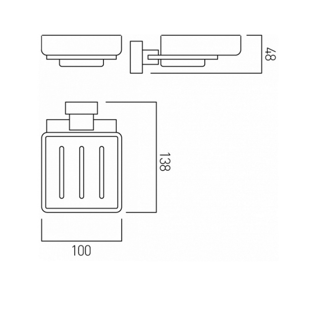 Vado Square Soap Dish and Holder Wall Mounted SQU-182-CP