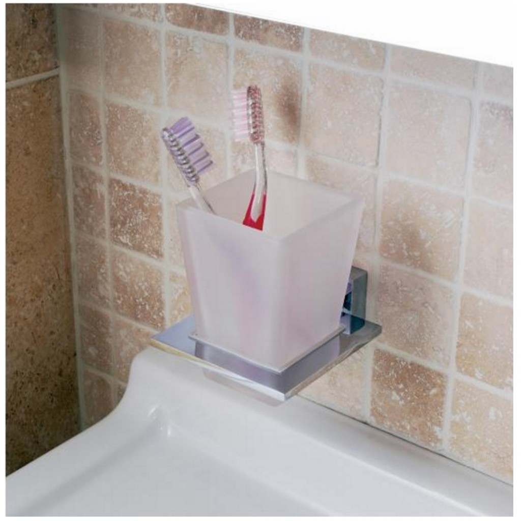 Vado Square Tumbler and Holder Wall Mounted SQU-183-CP
